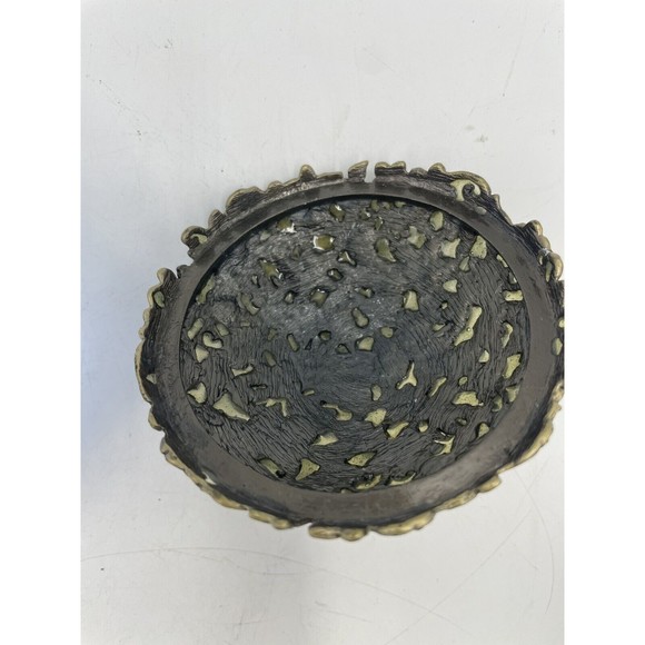 Enamel Crystal Jewelled Glass Jar Blue Frosted Glass Bottle - Picture 4 of 8